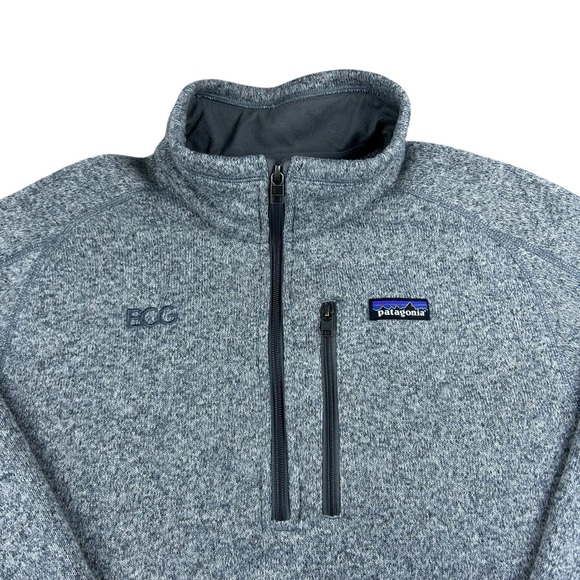 Patagonia Mens Better Sweater LARGE Gray 1/4 Zip Fleece Pullover Jacket Hiking - Picture 8 of 16